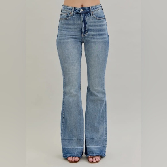 Judy Blue Jeans Tummy Control With Release Hem Flare High Waist NWT - Picture 7 of 9